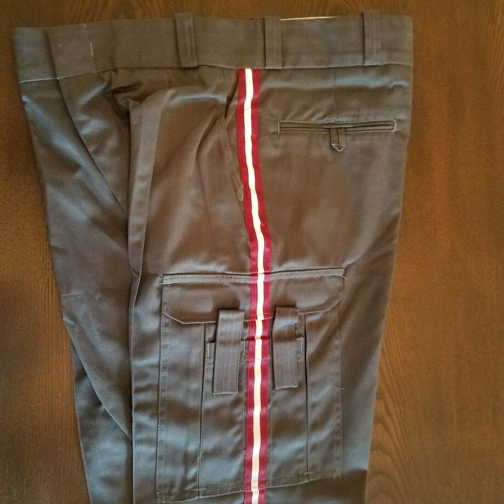 Panther Pacific Multi Pocket EMT Pants Men's 38 Charcoal Gray Maroon Stripe